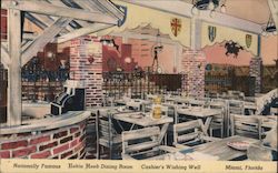 Robin Hood Inn dining room, cashier's wishing well Miami, FL Postcard Postcard Postcard