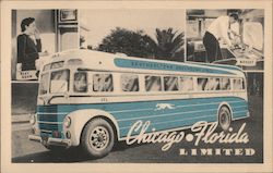 Chicago-Florida Limited , Southeastern Greyhound Lines Buses Postcard Postcard Postcard