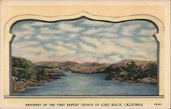 Scenic painting by Bertha Judson Rundstrom. Baptistry of the First Baptist Church Long Beach, CA Postcard Postcard Postcard