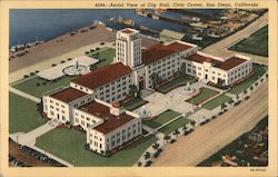 Aerial view of City Hall, Civic Center Postcard