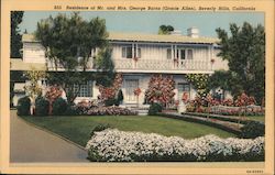 Residence of Mr. and Mrs. George Burns (Gracie Allen) Beverly Hills, CA Postcard Postcard Postcard