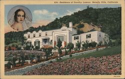 Residence of Dorothy Lamour, inset of Dorothy Lamour Beverly Hills, CA Postcard Postcard Postcard