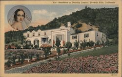 Residence of Dorothy Lamour, inset of Dorothy Lamour Postcard