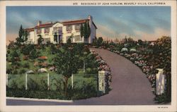 Residence of Jean Harlow Beverly Hills, CA Postcard Postcard Postcard