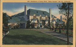 Residence of Fanny Brice "Baby Snooks" Postcard