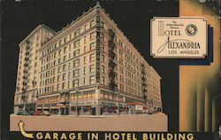 The Internationally Hotel Alexandria Garage in Hotel Building Postcard