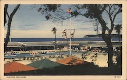 Hotel Del Coronado, beach, pool, tennis club, Point Loma Postcard