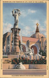 Rainbow Girl atop Fountain of Life, Court of Flowers - GGIE San Francisco, CA Postcard Postcard Postcard