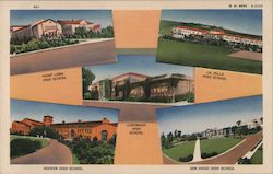 Point Loma, La Jolla, Coronado, Hoover and San Diego High Schools Postcard