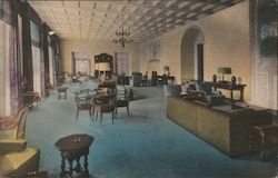 Living room, Del Monte Lodge Postcard