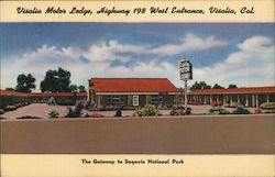 Visalia Motor Lodge. Gateway to Sequoia National Park California Postcard Postcard Postcard