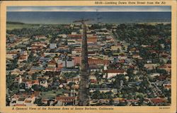 A General View of the Business Area Looking Down State Street from the Air Postcard
