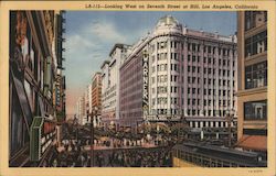 Looking west on Seventh Street at Hill Postcard