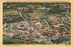 Westwood Village, showing University of California Los Angeles, CA Postcard Postcard Postcard