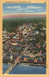 Business district aerial view Sacramento, CA Postcard Postcard Postcard
