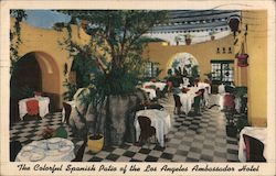 Spanish patio of Ambassador Hotel Postcard