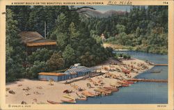 A Resort Beach on the Beautiful Russian River Rio Nido, CA Postcard Postcard Postcard