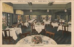 Santa Maria Inn A Delightful Inn on California's Road of Romance the Mission Trails The Inn Dining Room Postcard