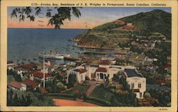 Avalon Bay, Residence of P.K. Wrigley Postcard