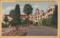 The Famous Beverly Hills Hotel and Bungalows California Postcard Postcard Postcard