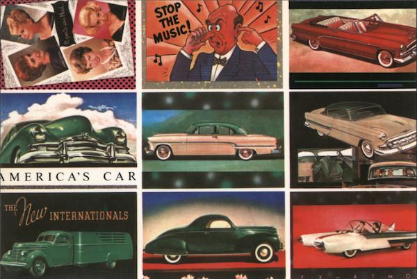 Quantity Postcards Examples. Hairdos, Stop the Music, cars and truck