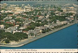 Aerial of Charleston from East Battery Postcard