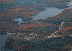 Adirondack Lake in left foreground, Lake Abanakee in background Postcard