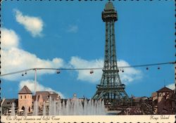 Royal Fountain and Eiffel Tower - King's Island Postcard