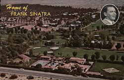 Aerial view of Frank Sinatra. Inset of Frank Sinatra Postcard