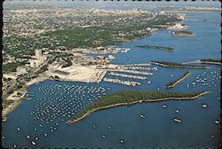 Aerial view of Mimi, Sailboat Bay and Diner Key Marina in Coconut Grove Postcard