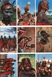 Quantity Postcards Examples. African men and women in tribal dress Postcard