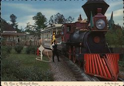 Six Flags over Georgia. The Texas train ride at Marthasville station in the park. Postcard