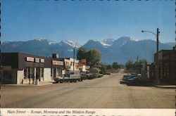 Main Street and Mission Mountain Range Ronan, MT Postcard Postcard Postcard