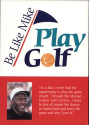 Be like Mike. Play Golf. Michael Jordan and quote. Postcard