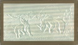 Samuel Eppy & Co. Inc. Animal engraved postcards. Rhinoceros Postcard
