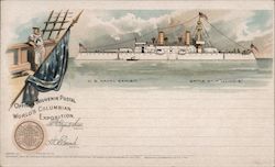 Battleship Illinois from U.S. Navy exhibit at the World's Columbian Exposition Postcard