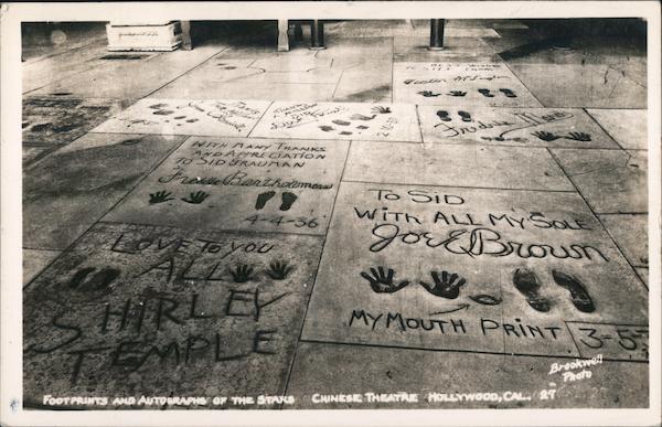 Footprints and Autographs of the Stars, Chinese Theatre Hollywood California