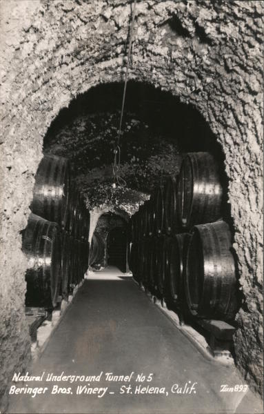 Natural Underground Tunnel No. 5, Beringer Bros. Winery Saint Helena California