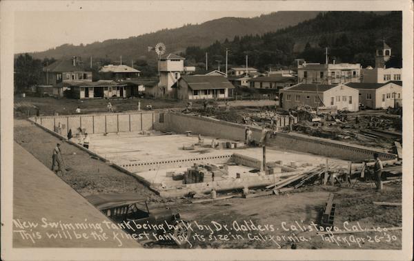 Construction of New Swimming Tank, Dr. Aalders Hot Springs Calistoga California
