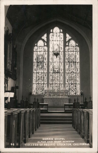Morris Chapel, Altar and West window, College of Pacific Stockton California