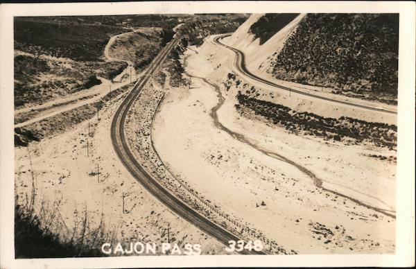 Birds eye view Cajon Pass Phelan California