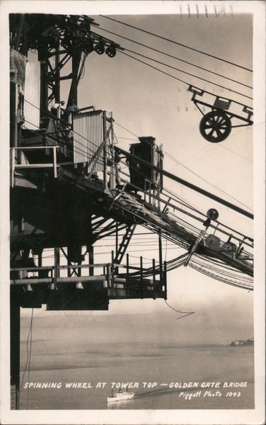 Spinning Wheel at Tower Top - Golden Gate Bridge San Francisco California