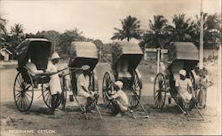 Rickshaws Ceylon Southeast Asia Postcard Postcard Postcard