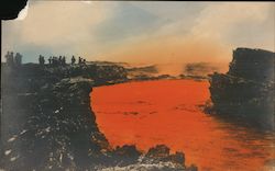 Lava river on Kiluea volcano, Hawaii, Tinted Postcard
