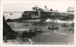 Cape Arago Bridge and Lighthouse off Coos Bay, Oregon Coast Highway Postcard