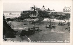 Cape Arago Bridge and Lighthouse off Coos Bay, Oregon Coast Highway Charleston, OR Postcard Postcard Postcard