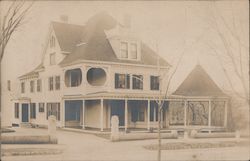 House with wood siding and covered porch Hopedale, MA Miscellaneous Postcard