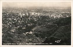 Hollywood Bowl in the Hills Overlooking Hollywood California Brookwell Photo Postcard Postcard Postcard