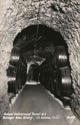 Natural Underground Tunnel No. 5, Beringer Bros. Winery Postcard