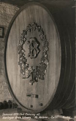 Famous 1876 Oak Carving at Beringer Bros. Winery Postcard